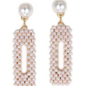 Multi pearl bead drop earrings